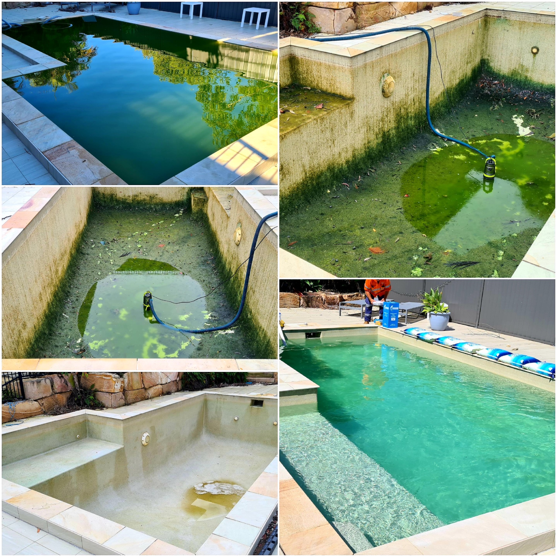 Pool drain clean and water balancing job in Brisbane's south-west